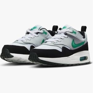 Nike Kids' Black, White, Stadium Green airmax 1 easyon Sneakers